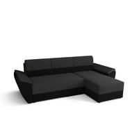 ECKSOFA L REBI L2 Rainbow 27/15 Rechts mit Schlaffunktion, Grau/Schwarz, L-Form - Schwarz/Grau, Textil (251/140cm)
