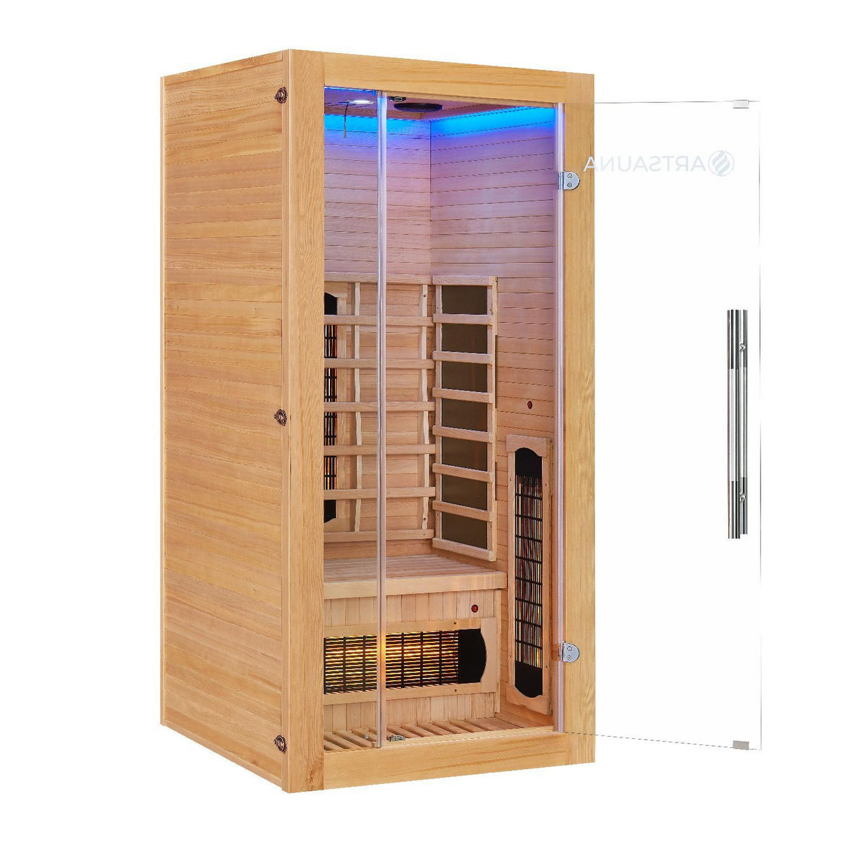INFRAROTKABINE Kiruna90 mit Dual Technologie - Naturfarben, Holz (90/190/90cm) - Artsauna