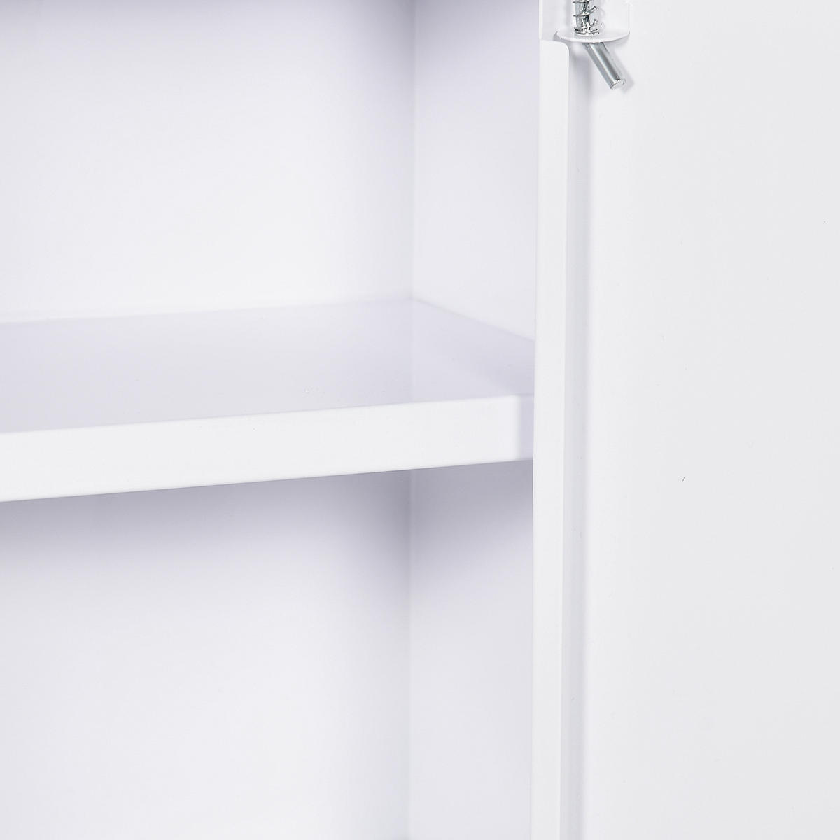 MEDIZINSCHRANK, Apothekerschrank mit 3 Fächern, 2 Schlüsseln Abschließbar, Stahl - Weiß, Metall (14/46/30cm) - Kleankin