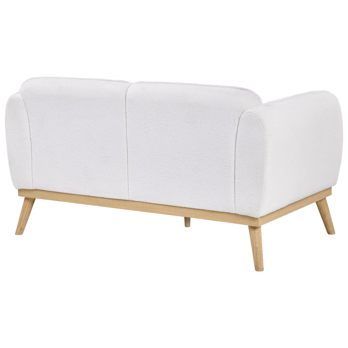 POHOVKA 2-místná Bouclé Bílá Ljung - světle hnědá, textil (160/82/82cm) - Beliani