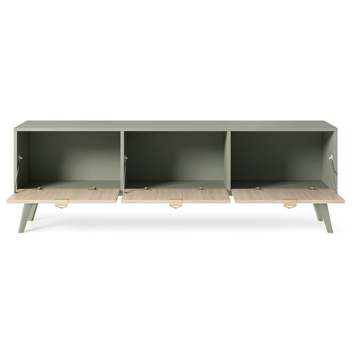 WOHNZIMMER-SET 3-TLG. Fareham-160 - Grün, Holzwerkstoff (344/160/38cm) - Lomado