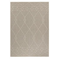 TEPPICH Outdoor Flachgewebe Berber-Muster Polypropylen Terrasse Beige Läufer 80x150 - Beige, Textil (80/150cm) - KADIMA DESIGN