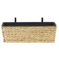 BLUMENTOPF sandbeige rechteckig 60/20/18 cm Kawala - Beige, Naturmaterialen (20cm) - Beliani