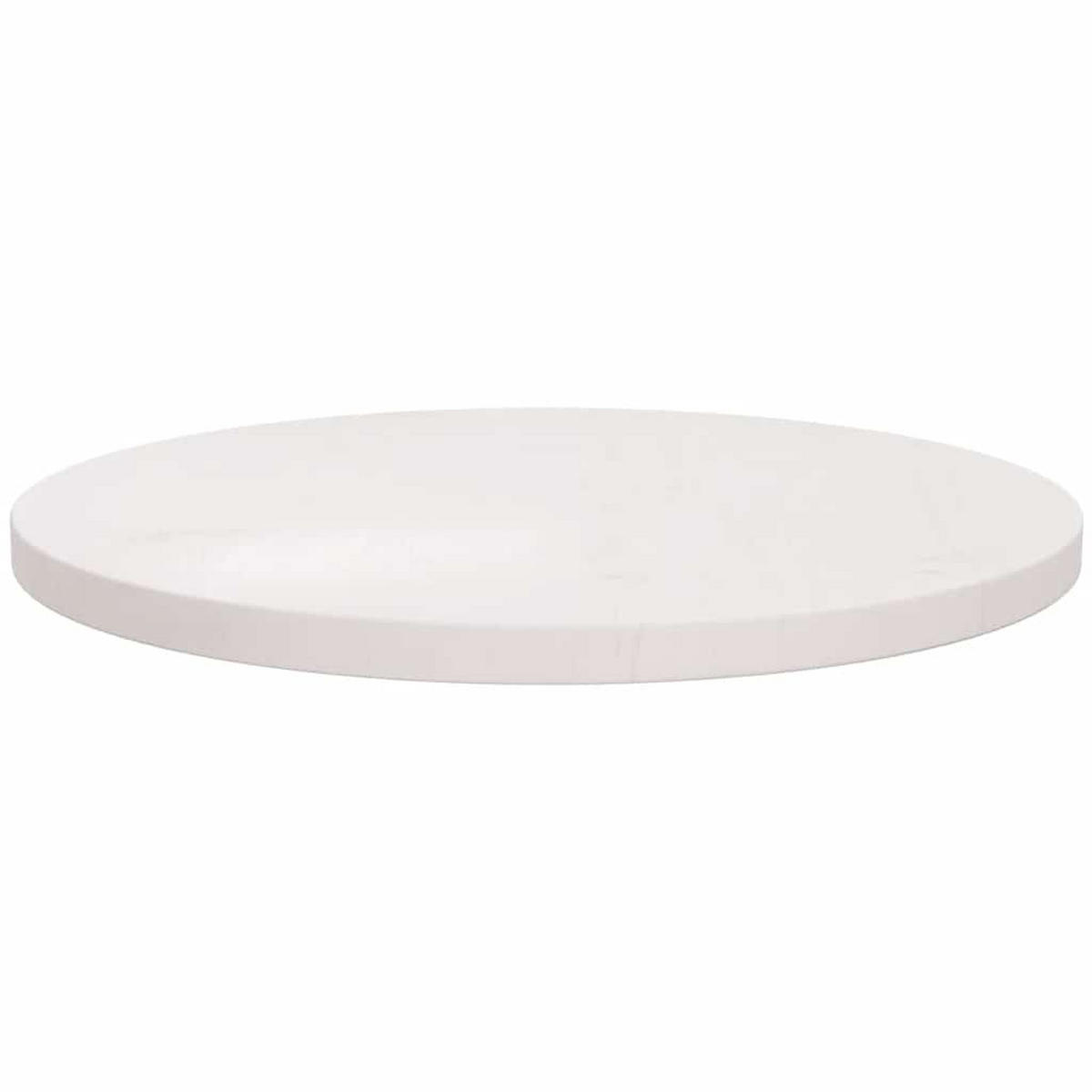 TISCHPLATTE Rund Weiss Ø60/3 Cm Massivholz Kiefer - Weiß, Holz (60/60/3cm) - vidaXL