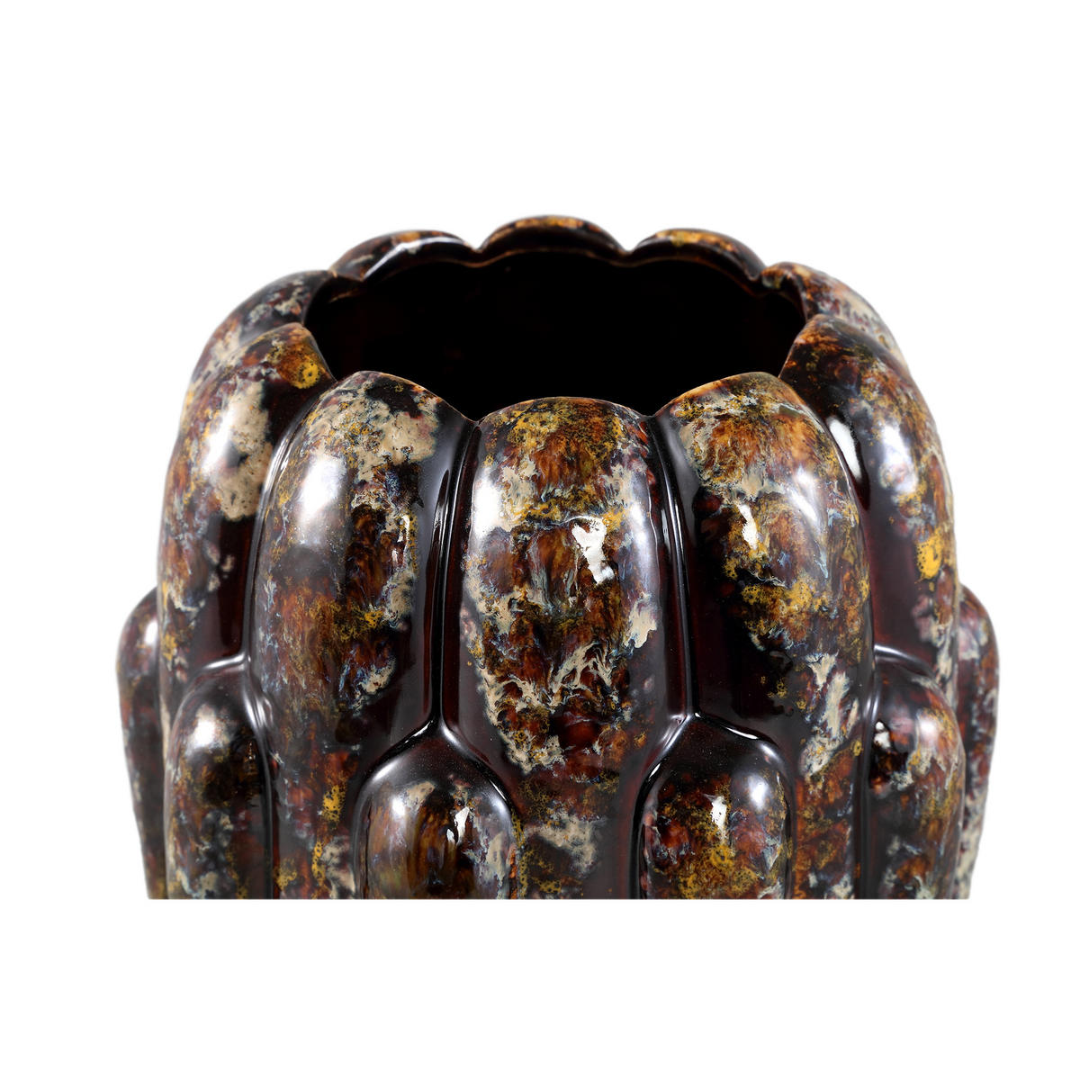 TOPF Divinder Braun 21/21/30.5cm - Braun, Keramik (30.5cm) - PTMD Collection