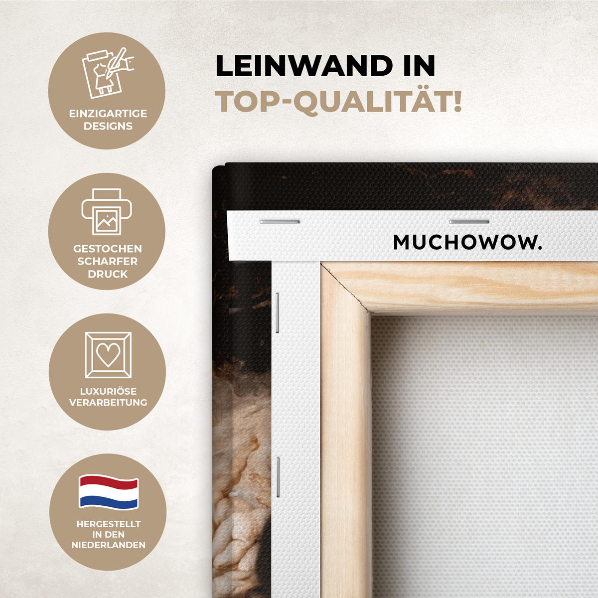 LEINWANDBILD Gold - Lippen - Kunst - Gold - Luxus - Abstrakt 20x20 cm - Kupferfarben, Textil (20/20cm) - MuchoWow