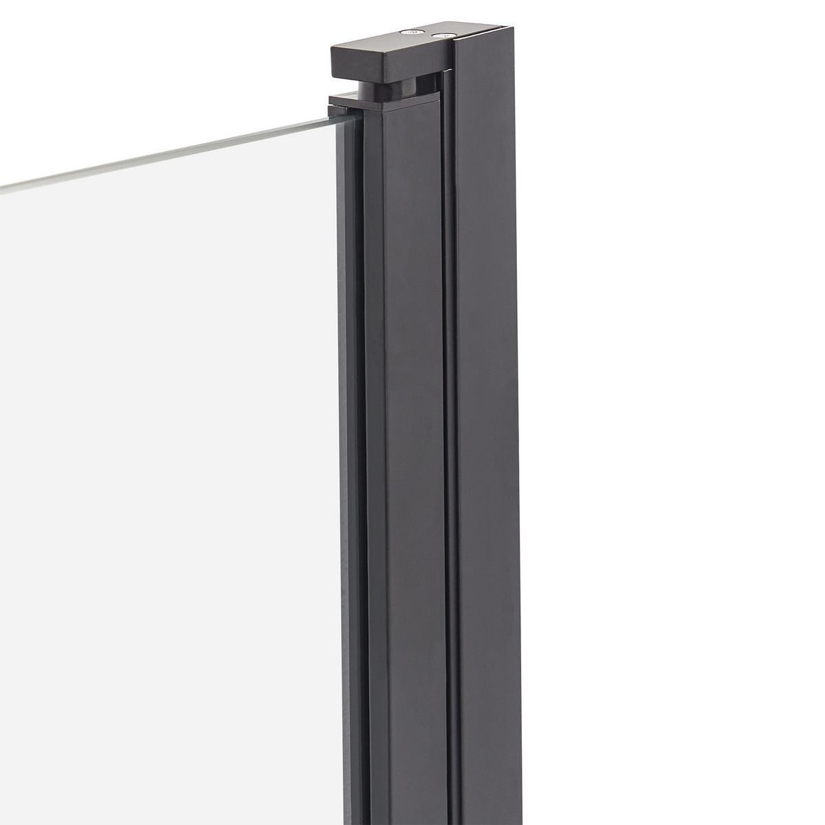 NÁSTAVEC NA VANU 140/80 cm Černý Lapan - průhledná, sklo (80/140cm) - Beliani