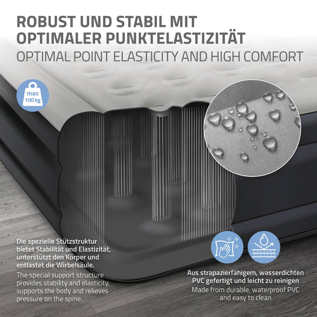 LUFTBETT - Grau, Kunststoff (97/196cm) - ML-DESIGN