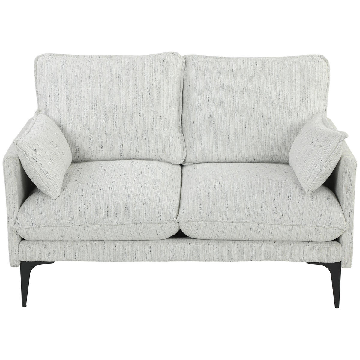 SOFA, 2-Sitzer, Stoff, Armlehnen, 2 Kissen, weiß, 131x78x83cm - Multicolor, Holzwerkstoff (131/83/78cm) - FORIOUS