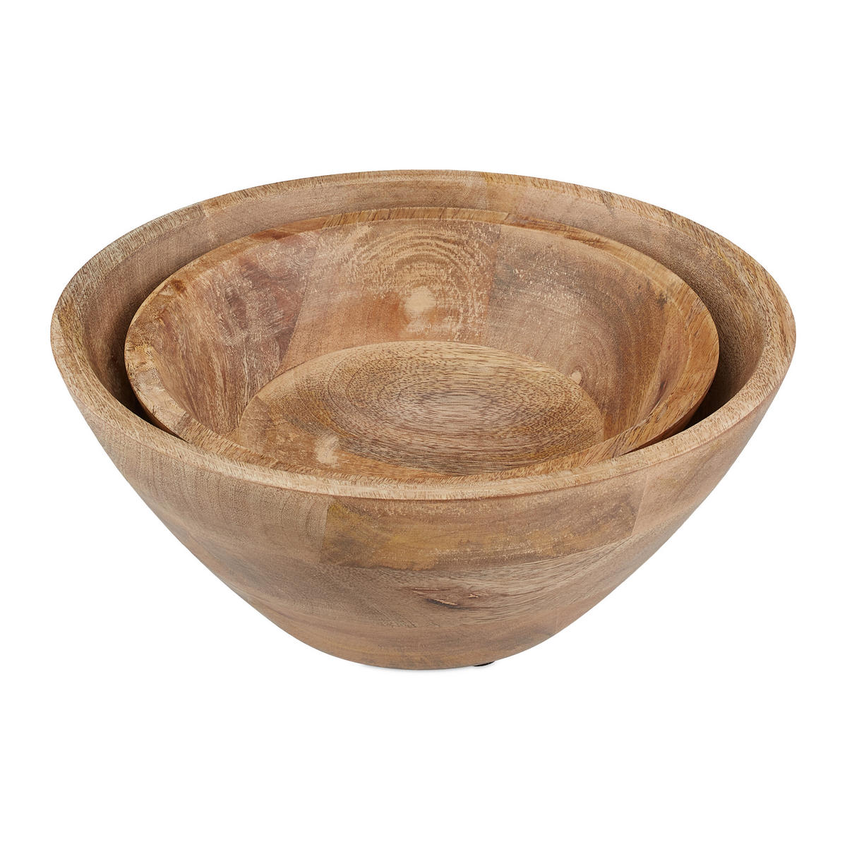 2-tlg.SALATSCHÜSSEL-SET - Braun, Holz/Kunststoff (29/29/12cm) - Relaxdays