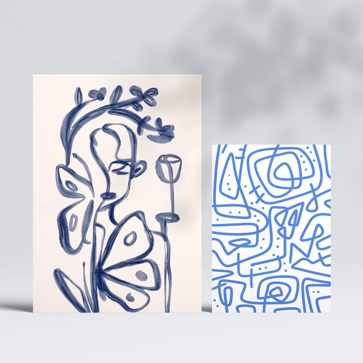 POSTER Set Mit 6 Junge Abstrakt feminin Größe A3 & A4 Rahmenlos - Klar, Papier (29.7/1cm) - Nacnic