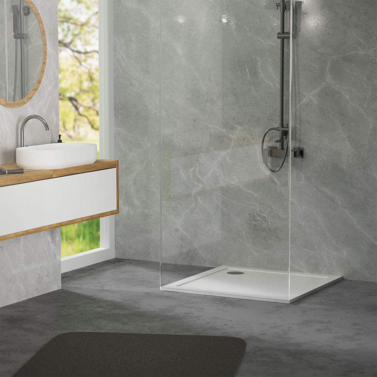 DUSCHWANNE 90x90 cm eckig Weiß Duschtasse mit Ablaufgarnitur - Weiß, Kunststoff (90/4/90cm) - LuxeBath