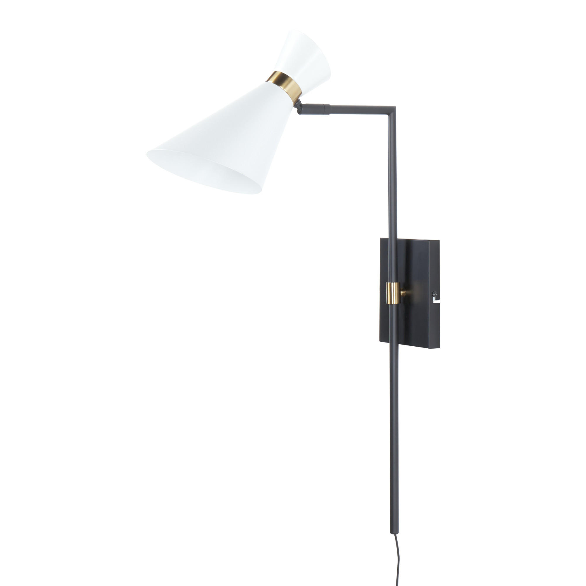 WANDLAMPE Weiß/Gold/Schwarz Melawi - Goldfarben/Schwarz, Metall (36/70/16cm) - Beliani