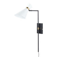 WANDLAMPE Weiß/Gold/Schwarz Melawi - Goldfarben/Schwarz, Metall (36/70/16cm) - Beliani