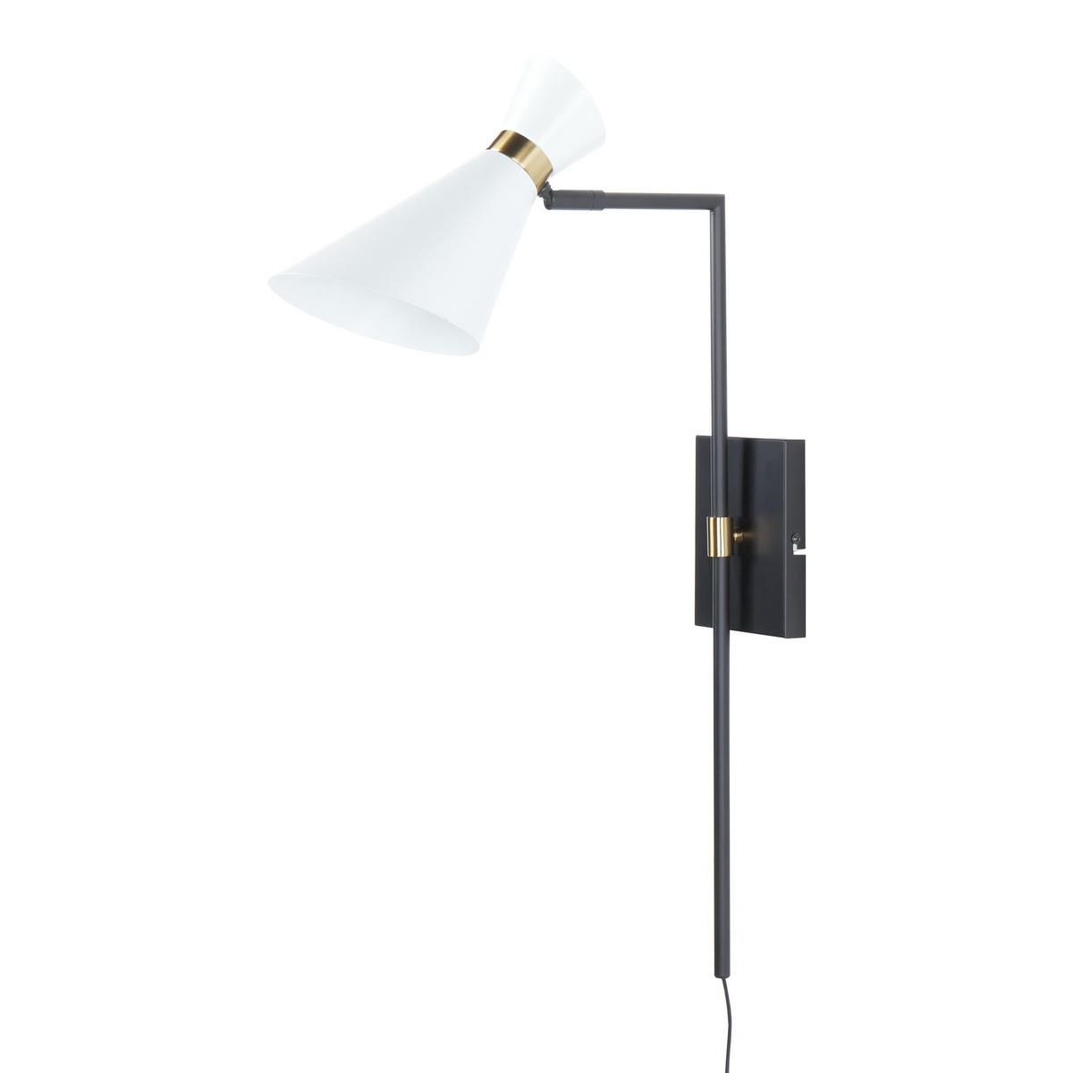 WANDLAMPE Weiß/Gold/Schwarz Melawi - Goldfarben/Schwarz, Metall (36/70/16cm) - Beliani
