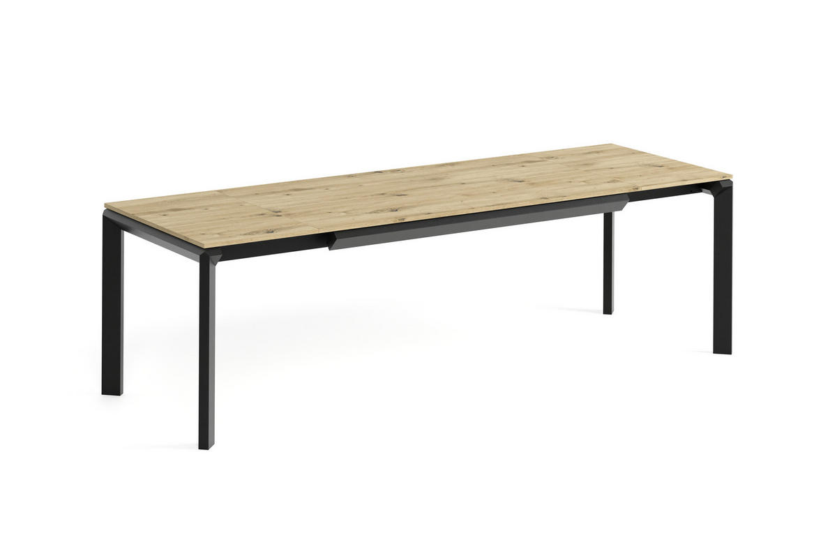 ESSTISCH FADO - Schwarz/Eiche Artisan, Holzwerkstoff (90/160/76cm) - Meblini