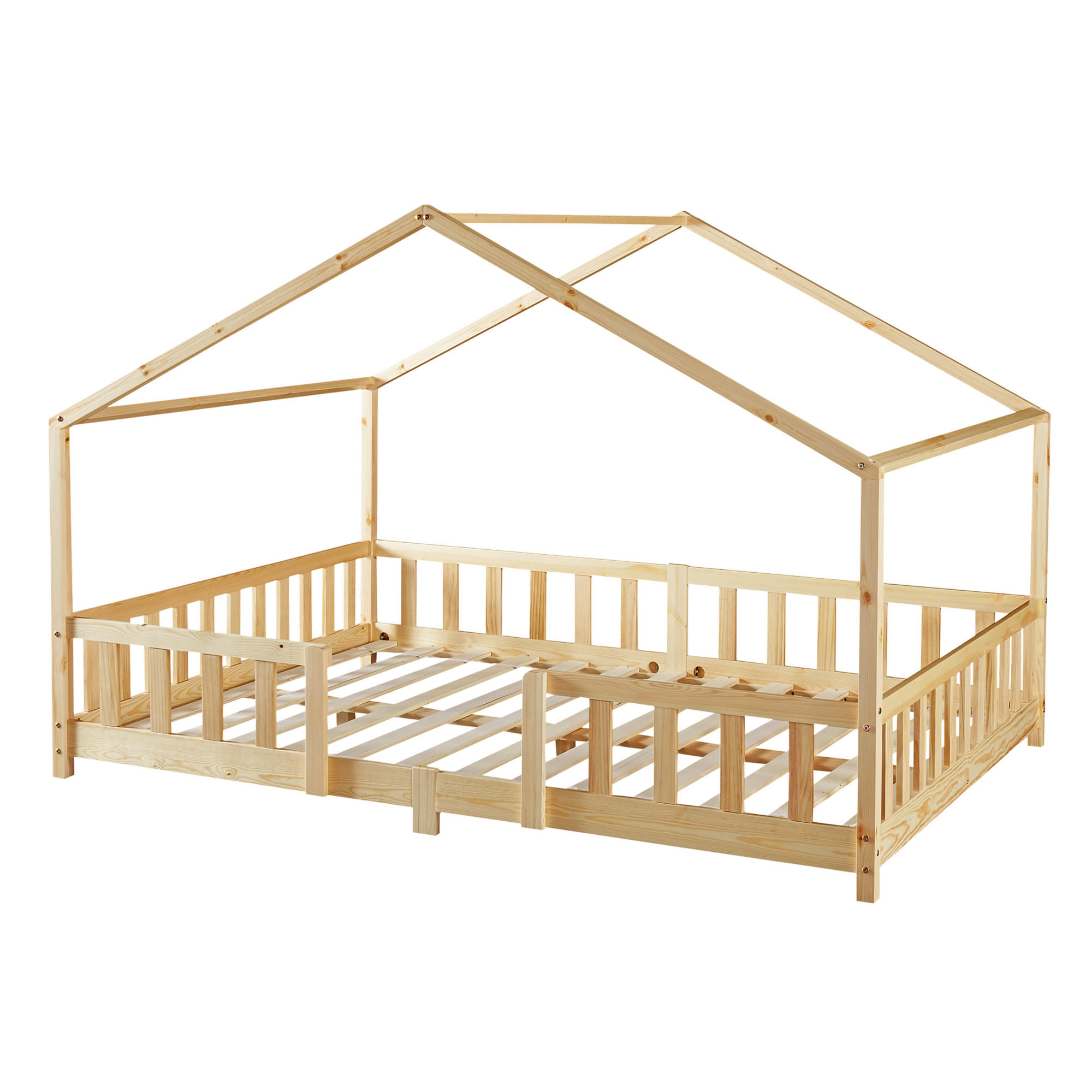 HAUSBETT Treviolo - Naturfarben, Holz (120/200cm) - [en.casa]