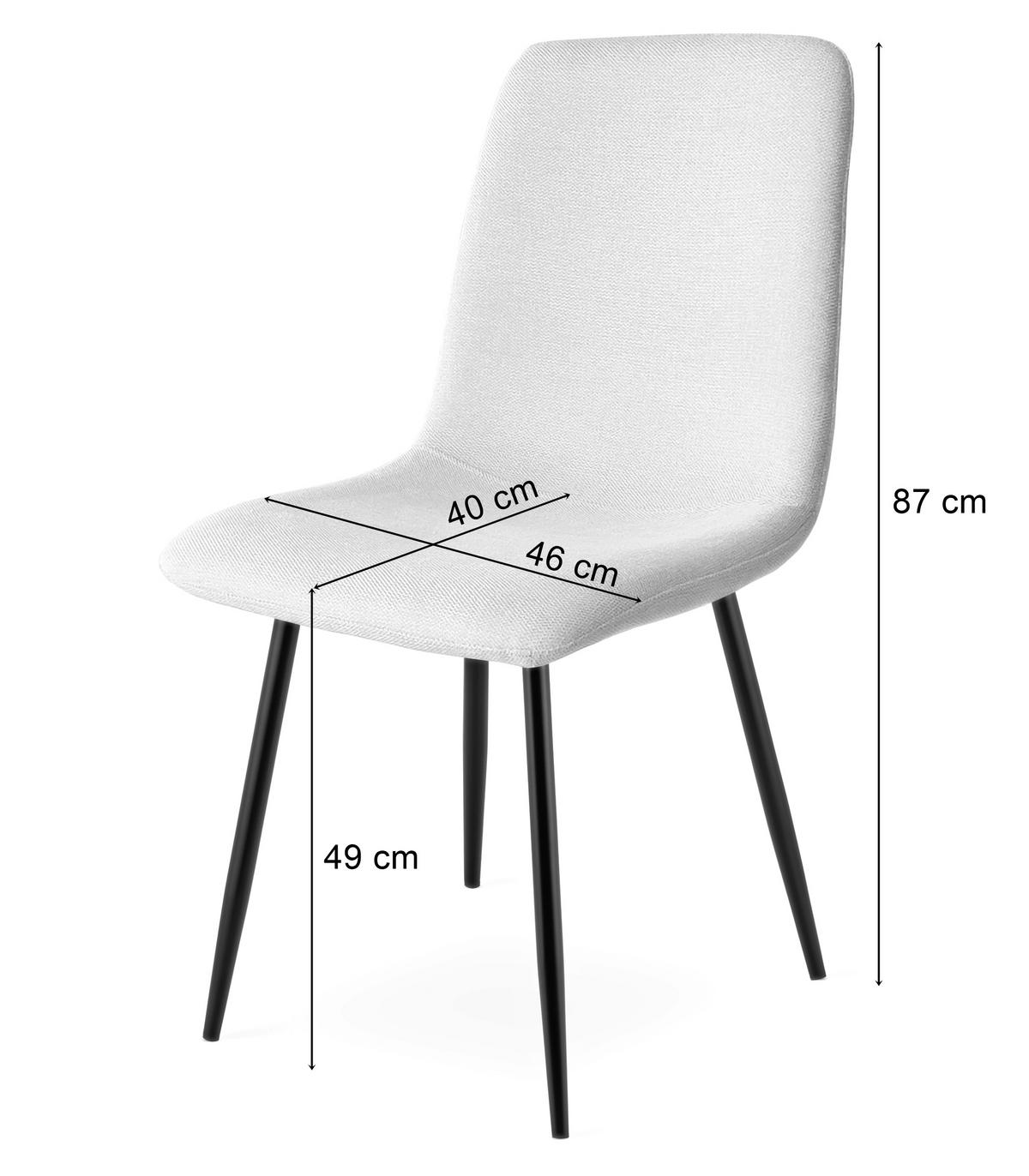 ESSZIMMERSTUHL RIFT beiger Sitz, schwarze Beine - Beige/Schwarz, Textil (46/87/55cm) - Valora