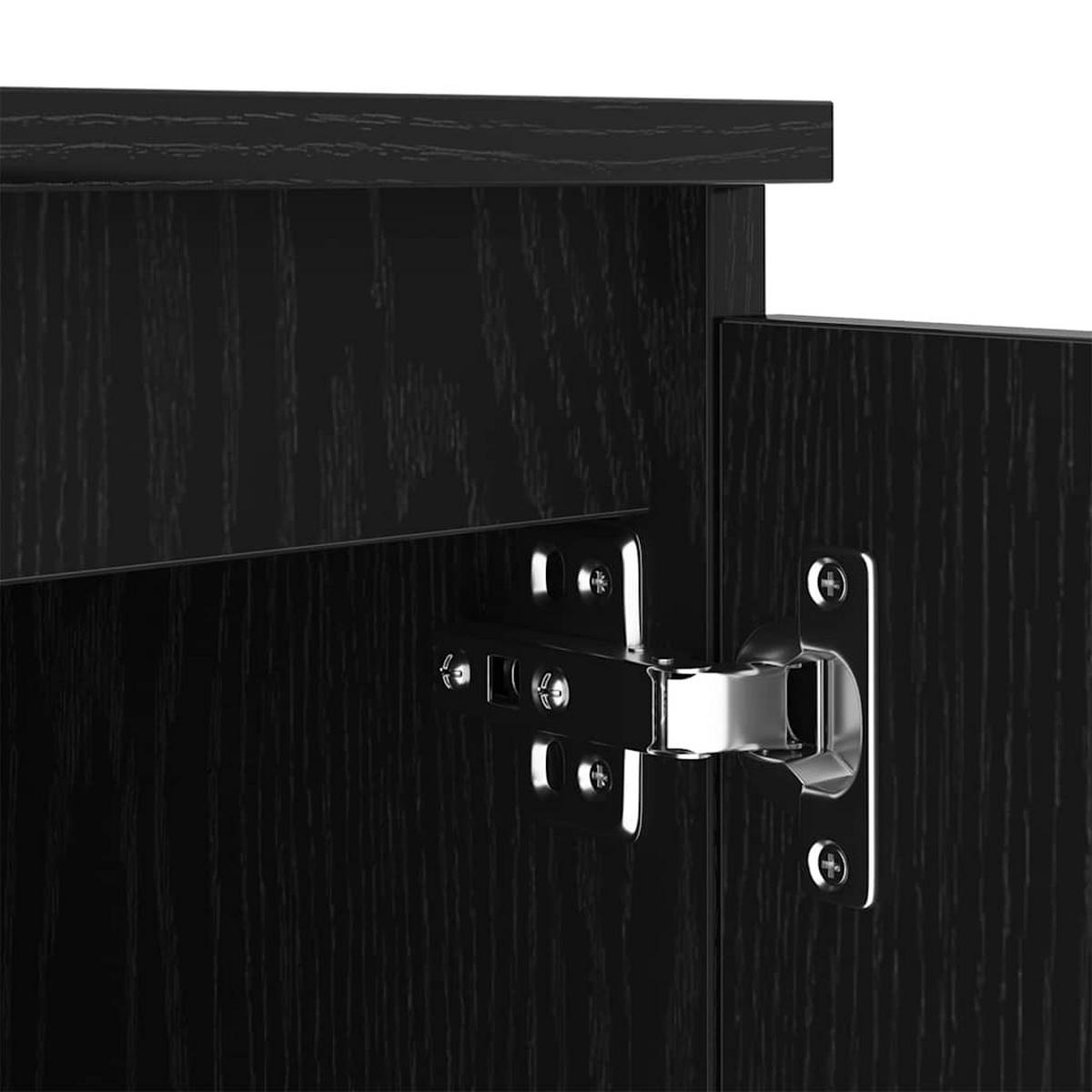 TV-SCHRÄNK Schwarz Eichen-Optik 140/40/36 Cm - Schwarz, Holzwerkstoff (40/36/140cm) - vidaXL