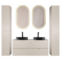 BADMÖBEL-SET 5-TLG. Durango-56 - Beige, Holzwerkstoff (210/200/47cm) - Lomado