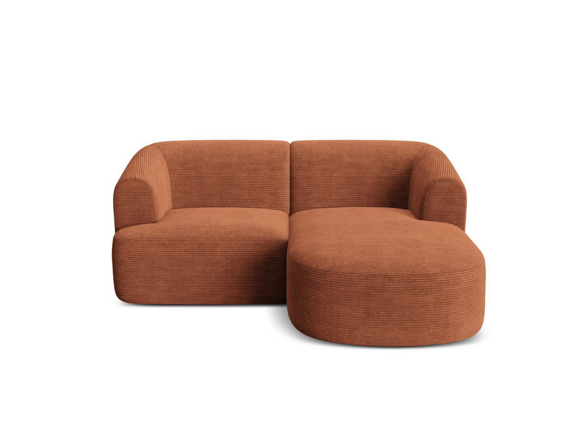 MODULARES-ECKSOFA rechts Campi aus Cord terrakotta 3 Sitzplätze - Terracotta, Textil (156/180cm) - Cosmopolitan Design