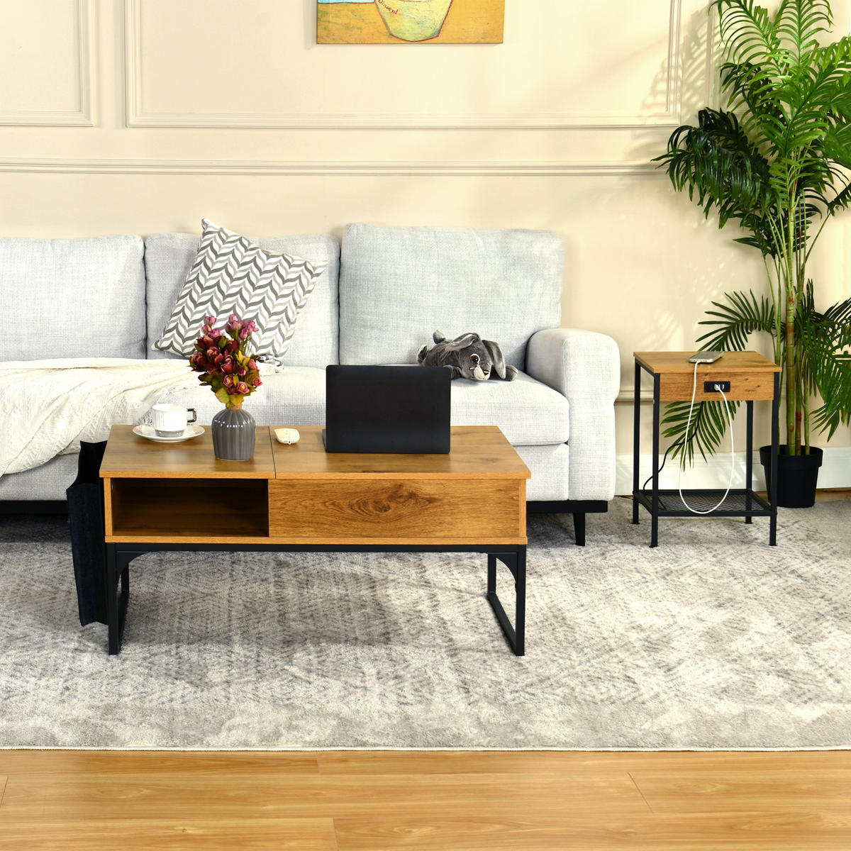 COUCHTISCH MDF in Eichenoptik - Eichefarben, Holzwerkstoff (100/48/50cm) - Meubles Cosy