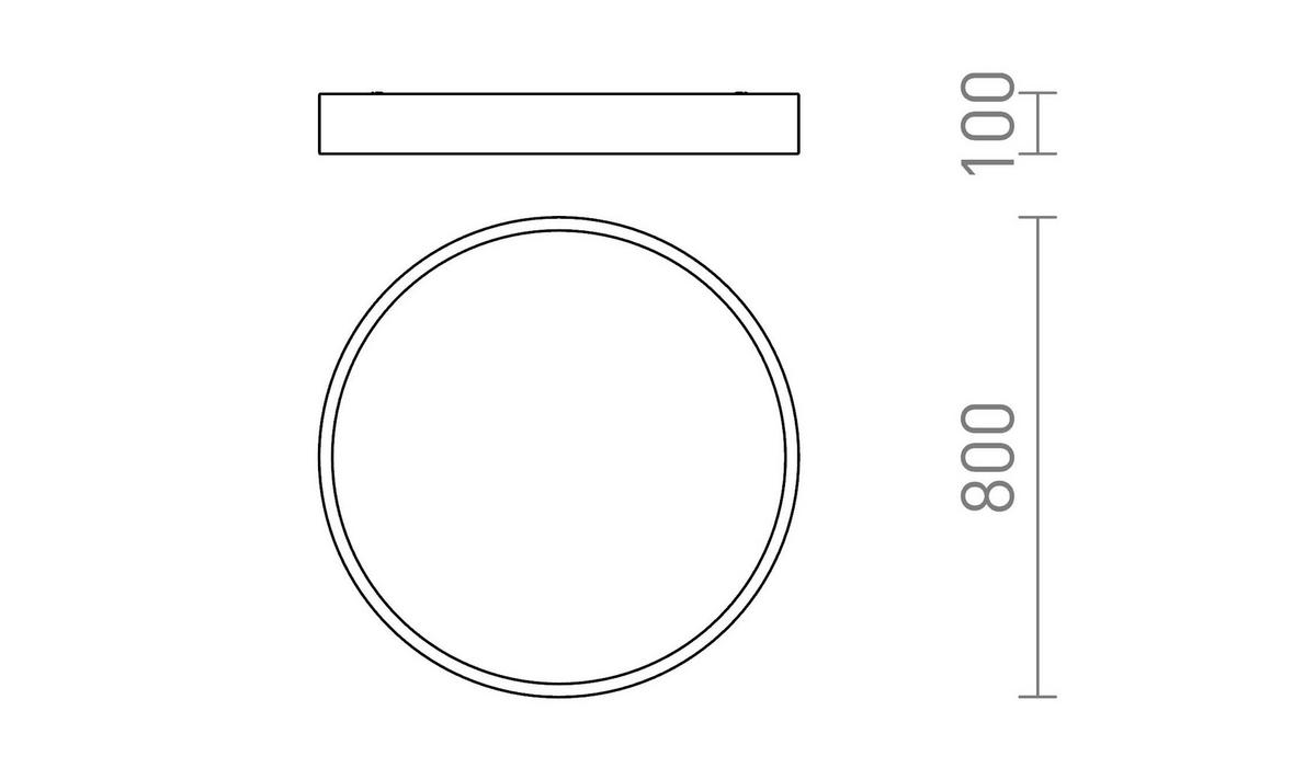 DECKENLEUCHTE MEZZO 80 DIMM Weiß 100 W - Weiß, Metall (80/80/10cm) - Rendl