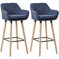 BARHOCKER 2er Set Mirid Stoff Dunkelblau - Dunkelblau, Textil (51/101/50cm) - DELUKE
