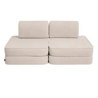KINDERSOFA AESTHETIC 120 cm Cord Ecru 4 Stk - Beige, Textil (60/12.5/120cm) - MeowBaby