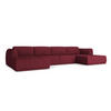 WOHNLANDSCHAFT Chenille Stoff Rot - Rot/Weinrot, Kunststoff/Textil (370/74/170cm) - Makamii