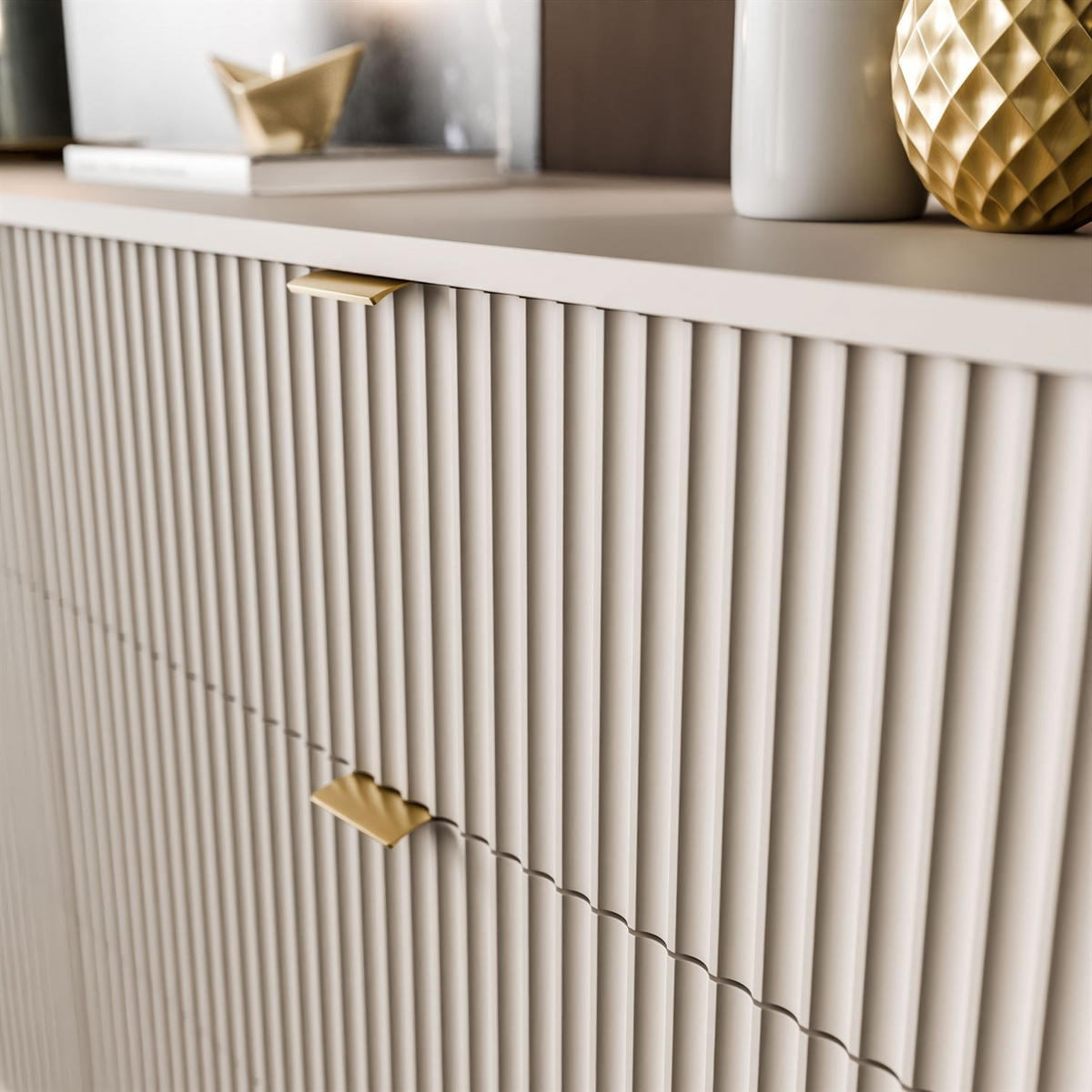 SIDEBOARD CORTADO KSZ154 MIT SCHUBLADEN 154 CM KASCHMIR - Beige, Holzwerkstoff (154/83/39cm) - Lookway