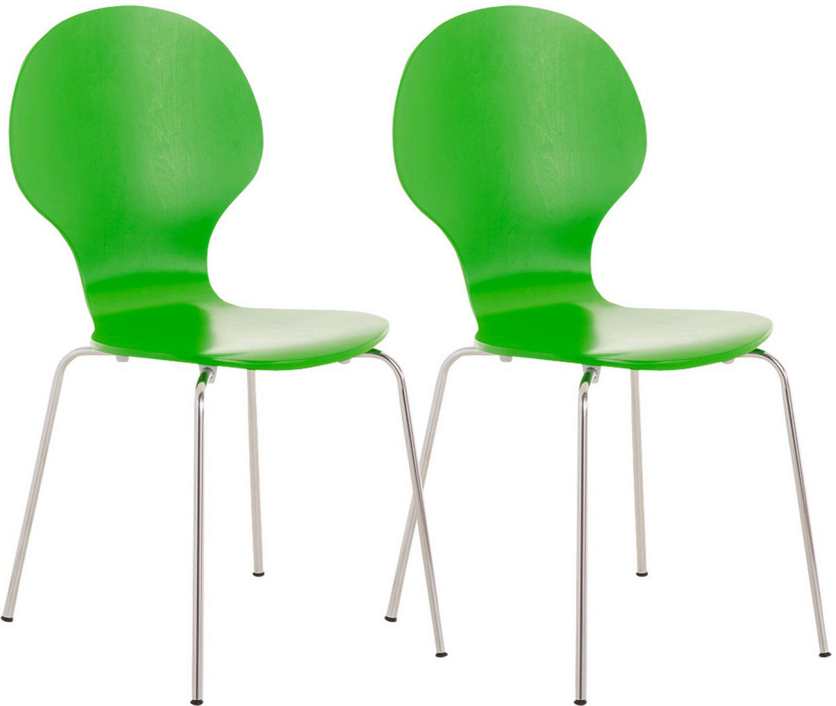 BESUCHERSTUHL Ede - 2er Set grün - Grün, Metall (43/86/45cm) - TPFLiving