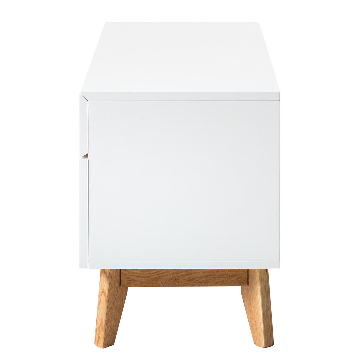 GARDEROBENBANK - Eiche teilmassiv - Weiß, Holzwerkstoff (97/53/40cm) - home24