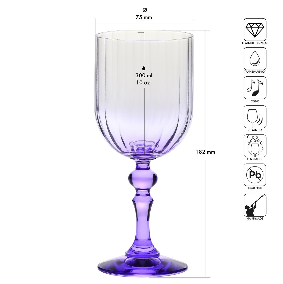 WEINGLÄSER, 2er-Set, 300 ml - Violett, Glas (0.3L) - Krosno Glass