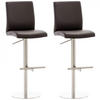BARHOCKER 2er Set Lederlook Braun - Edelstahlfarben/Braun, Textil/Metall (40/93/49cm) - CLP