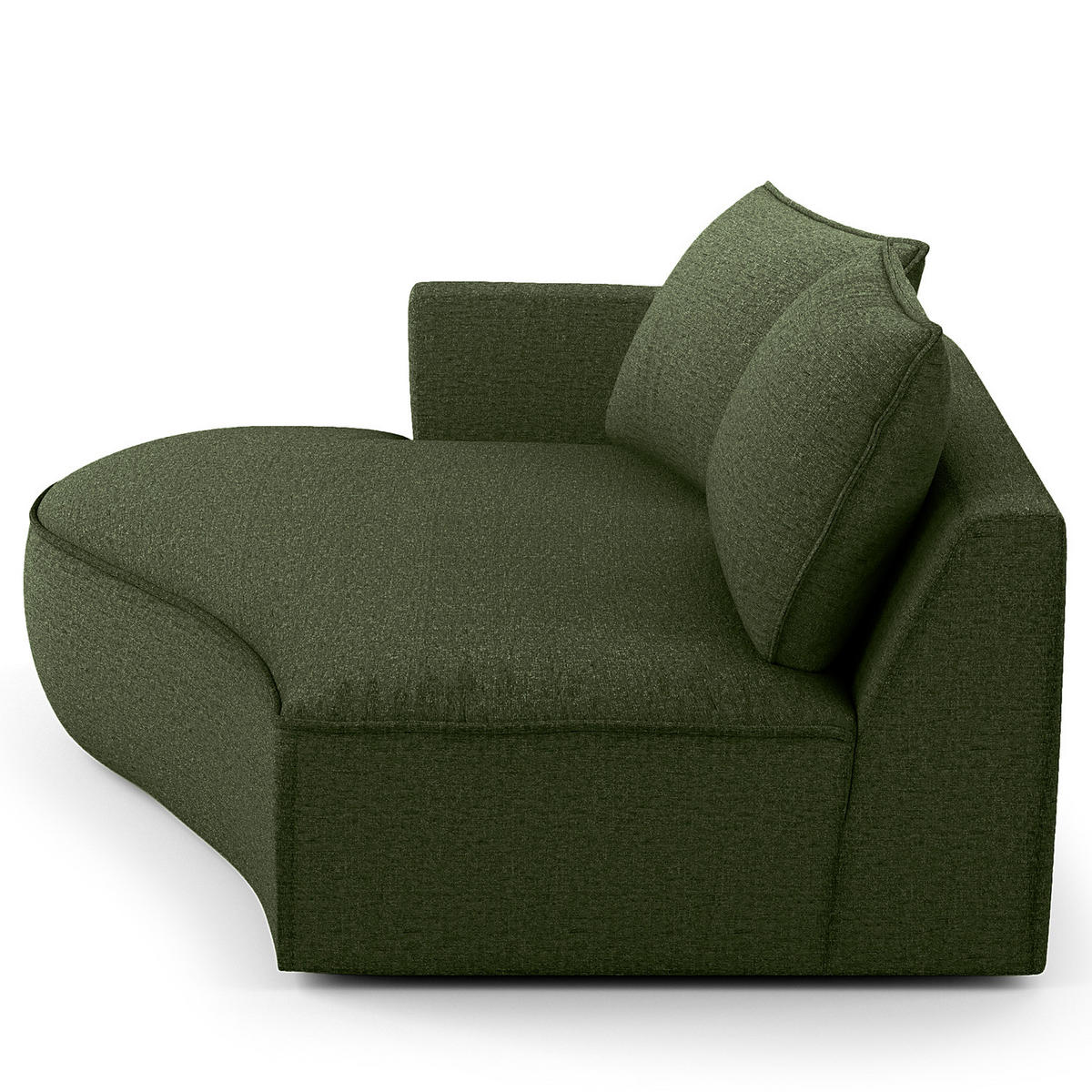 OTTOMANE - modular - Schwarz/Grün, Kunststoff/Textil (196/82/146cm) - home24