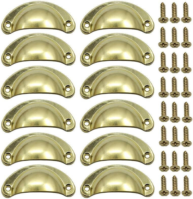 SCHRANKKNOPF 12er-Set 80x35 mm - Goldfarben, Metall (3.5/1.7/8.1cm)