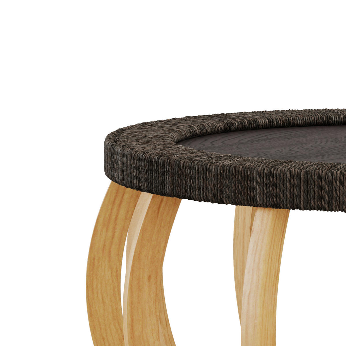 COUCHTISCH 90/90/43 cm in Schwarzbraun aus Massivholz und MDF mit Rundform - Schwarz, Holzwerkstoff (90/90/43cm) - OKMYHOME