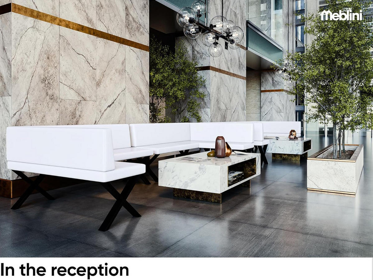 ECKBANK TONI_X - Weiß, Leder (128/168cm) - Meblini