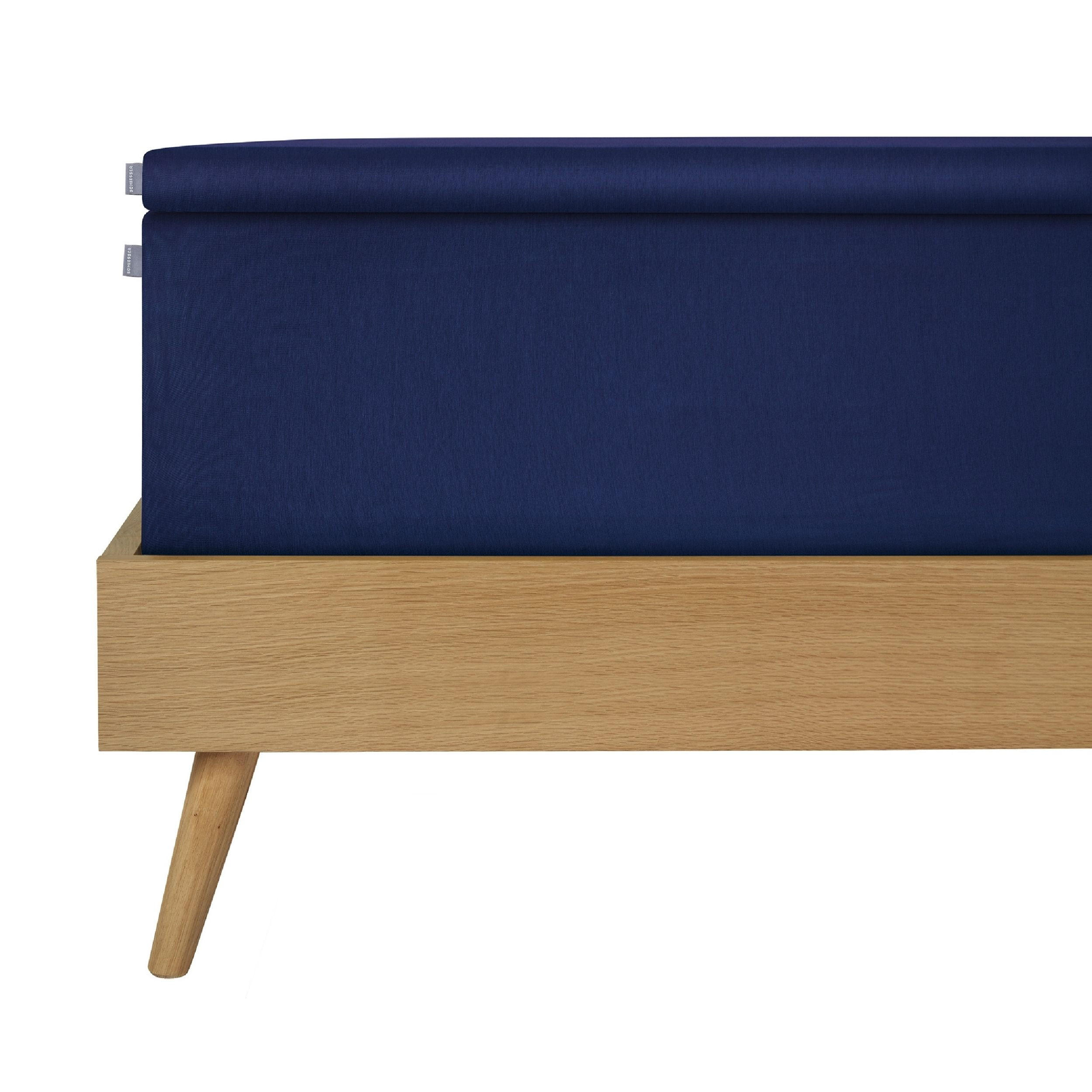 TOPPERSPANNBETTLAKEN Flexi 95 % Baumwolle, 5 % Elasthan 150x200 cm Dunkelblau - Dunkelblau, Textil (150/200cm) - SCHIESSER