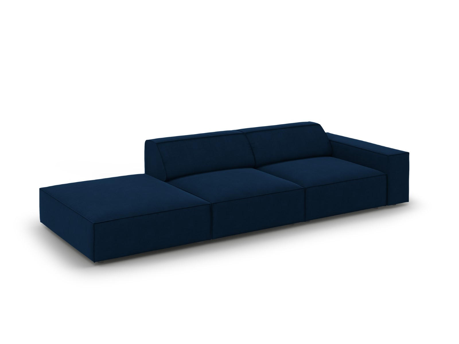 SOFA Jodie aus Samt königsblau 3 Sitzplätze - Blau, Textil (262/70/102cm) - Micadoni