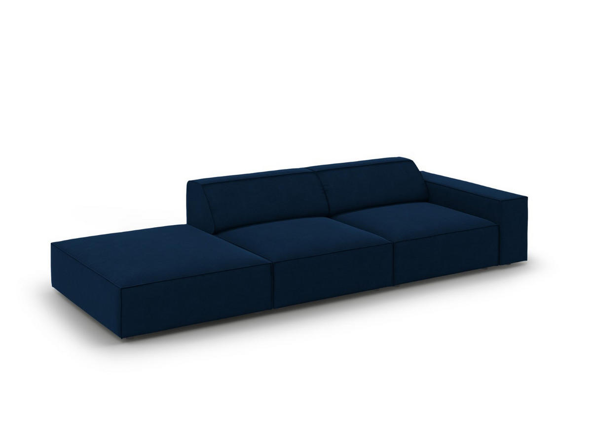 SOFA Jodie aus Samt königsblau 3 Sitzplätze - Blau, Textil (262/70/102cm) - Micadoni