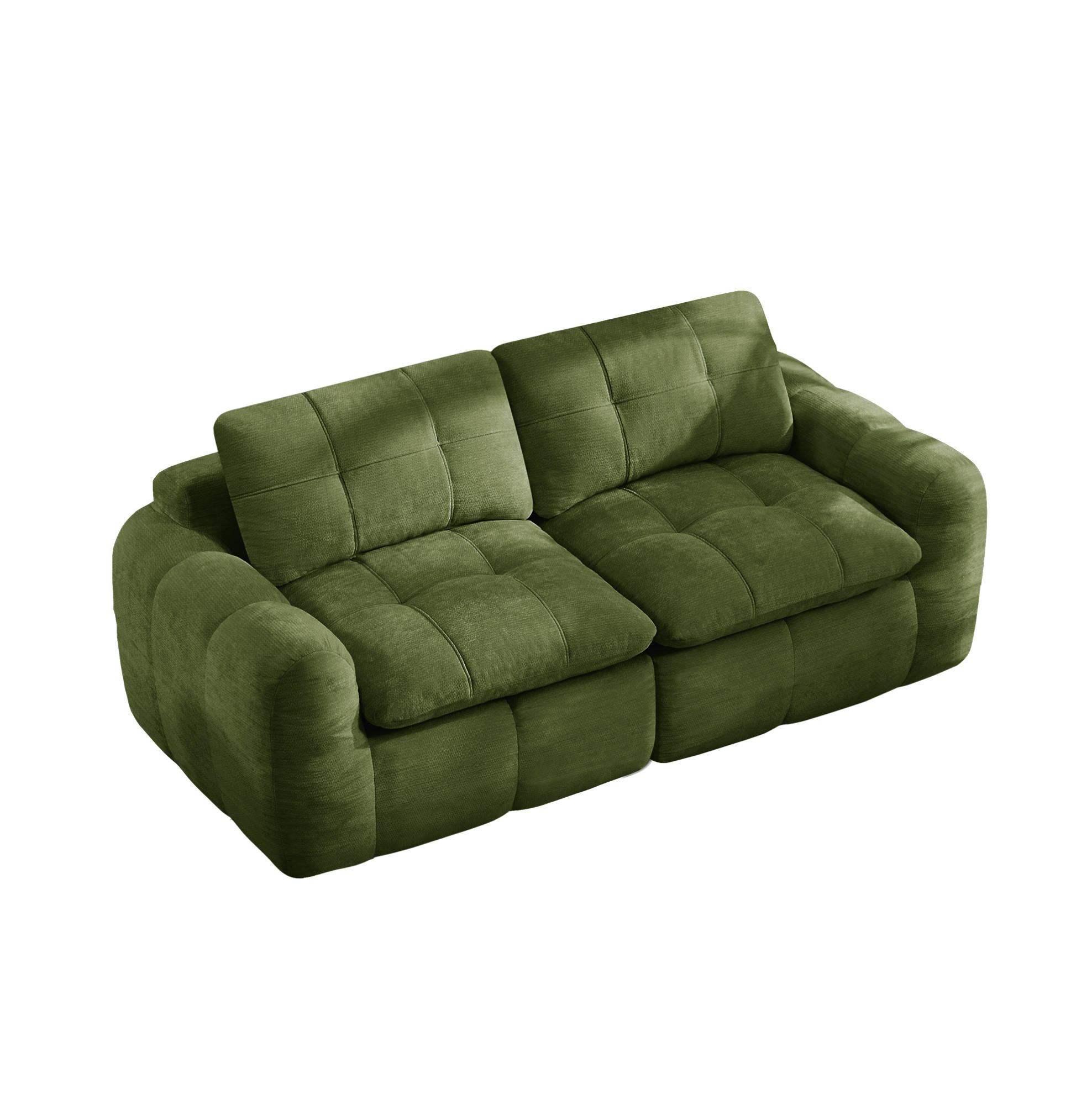 SOFA 194/97/68 cm in Grün mit Chenillebezug und hoher Formstabilität - Grün, Textil (97/68/194cm) - Flora Grace