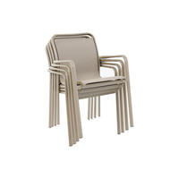 GARTENESSGRUPPE im Set - 6 Personen-Sitzer - Metall - Taupe - - Braun, Metall - Vente-Unique