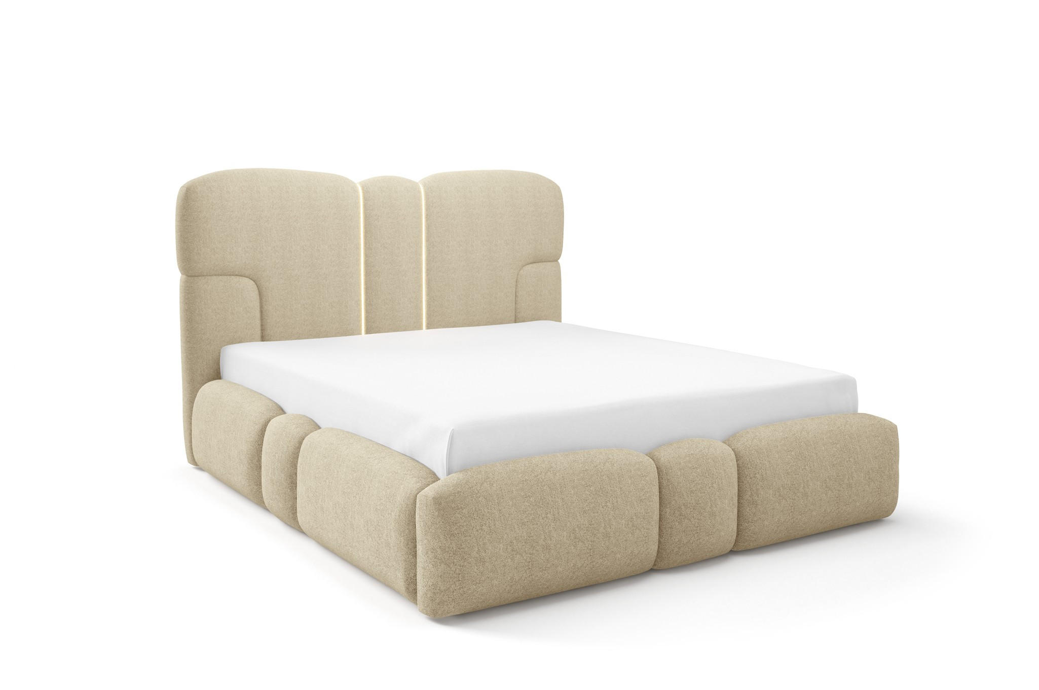 POLSTERBETT Jordan - Beige, Holzwerkstoff/Textil (120/200cm) - Fun Möbel