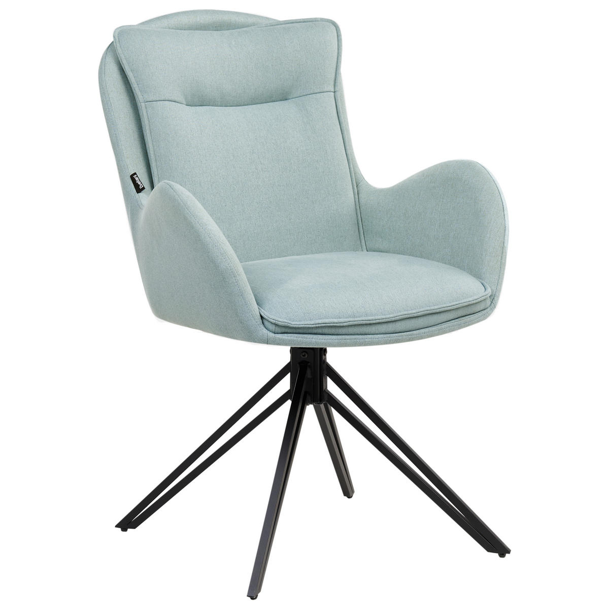 ESSZIMMERSTUHL 2er-Set Mintgrün Avelar - Schwarz/Mintgrün, Textil (62/92/63cm) - Beliani