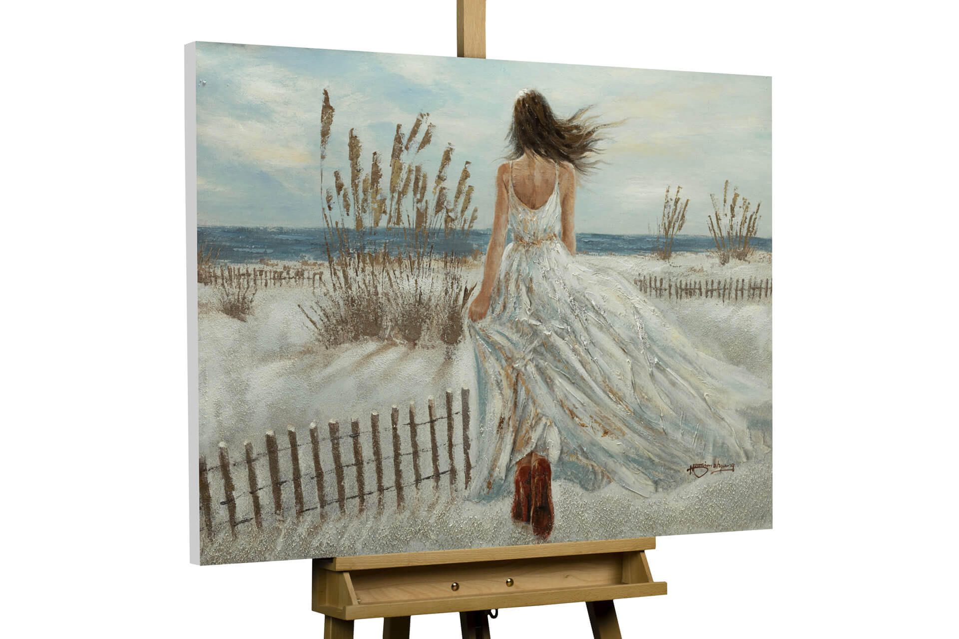 OLEJOMAĽBA 100/70 cm, Zvieratá - hnedá/biela, drevo/textil (100/70cm) - KUNSTLOFT