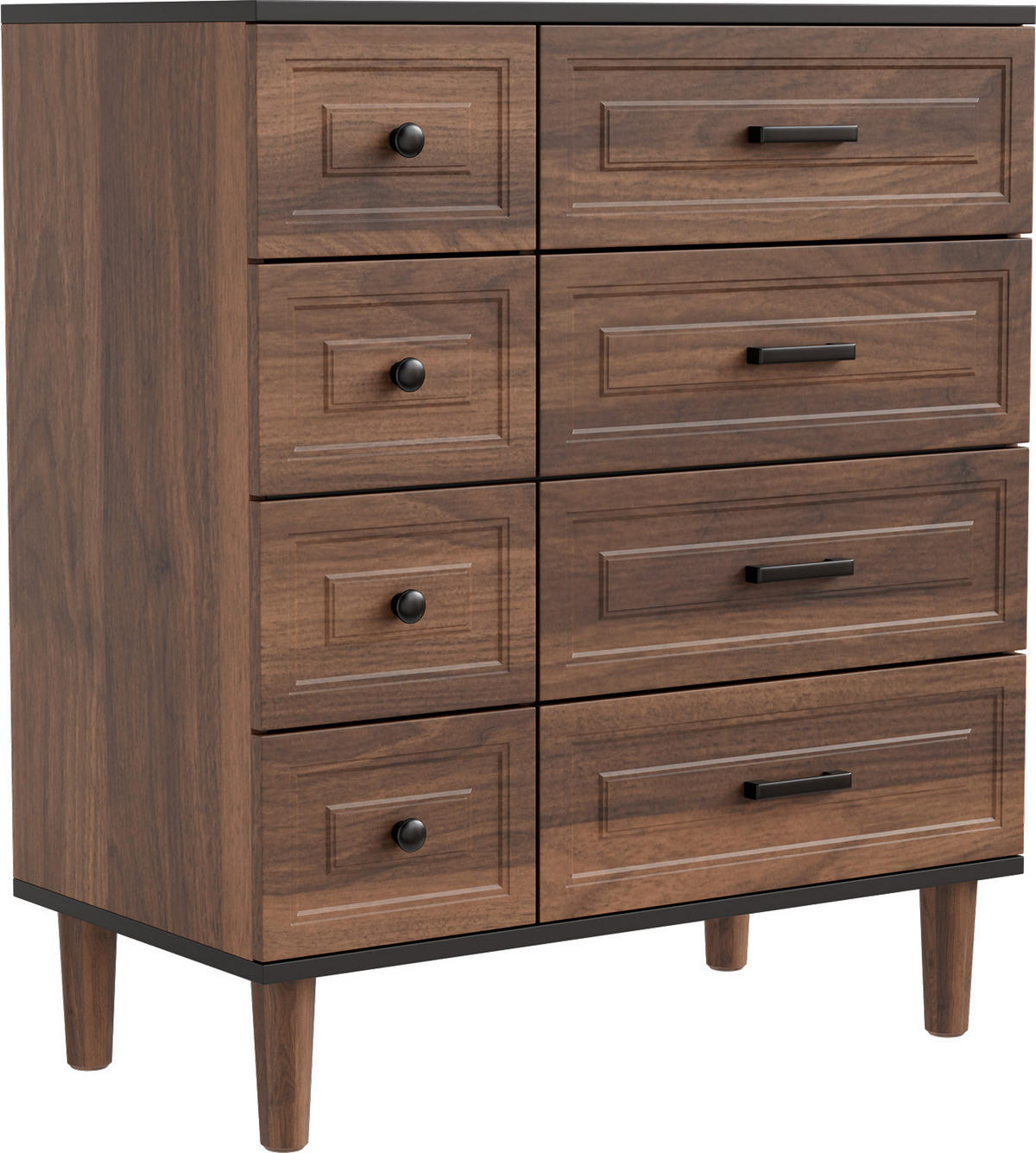 SCHUBLADENKOMMODE mit Füßen in 75/87/40cm-DG3 - Walnussfarben, Holzwerkstoff/Metall (40/87/75cm) - HOMAVO