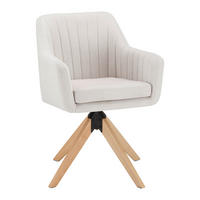 ARMLEHNSTUHL Lucita Beige Samt Drehbar Gepolstert - Beige, Holz (58/87/60cm) - Bessagi Home