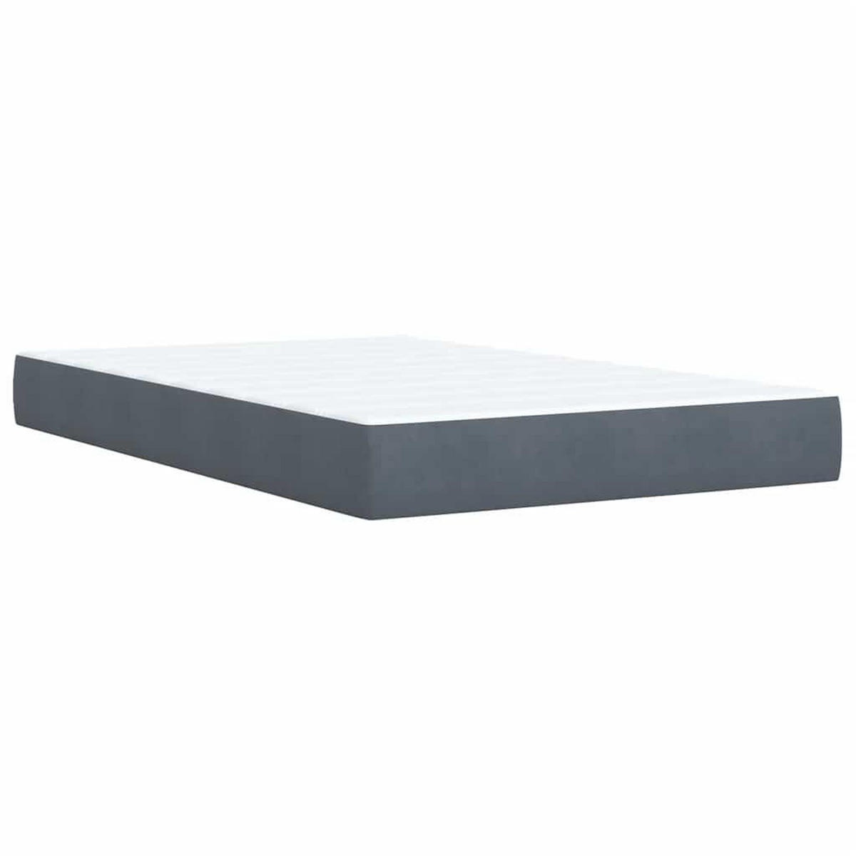 BOXSPRINGBETT Mit Matratze Dunkelgrau 120/200 Cm Samt - Grau, Textil (120/200cm) - vidaXL